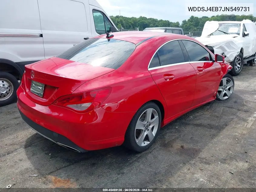 2018 Mercedes-Benz Cla 250 VIN: WDDSJ4EB7JN549731 Lot: 45469136