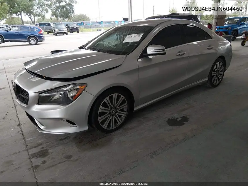 2018 Mercedes-Benz Cla 250 VIN: WDDSJ4EB4JN604460 Lot: 45512202