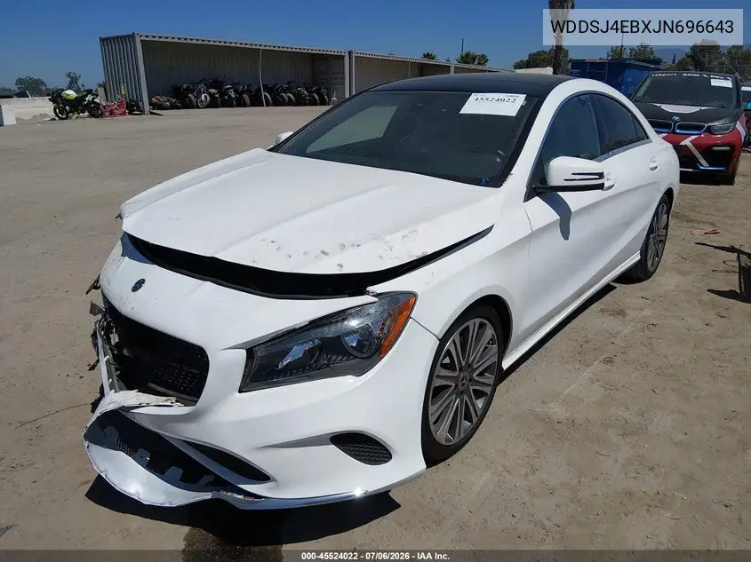 2018 Mercedes-Benz Cla 250 VIN: WDDSJ4EBXJN696643 Lot: 45524022