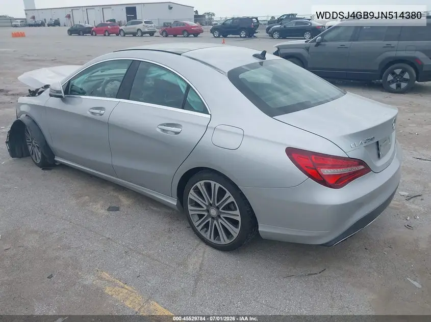 2018 Mercedes-Benz Cla 250 4Matic VIN: WDDSJ4GB9JN514380 Lot: 45529784