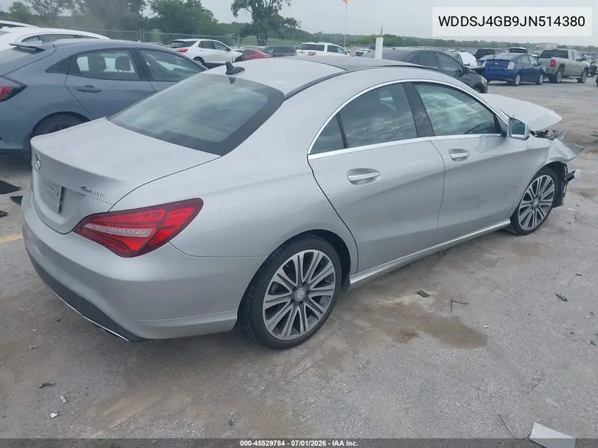 2018 Mercedes-Benz Cla 250 4Matic VIN: WDDSJ4GB9JN514380 Lot: 45529784