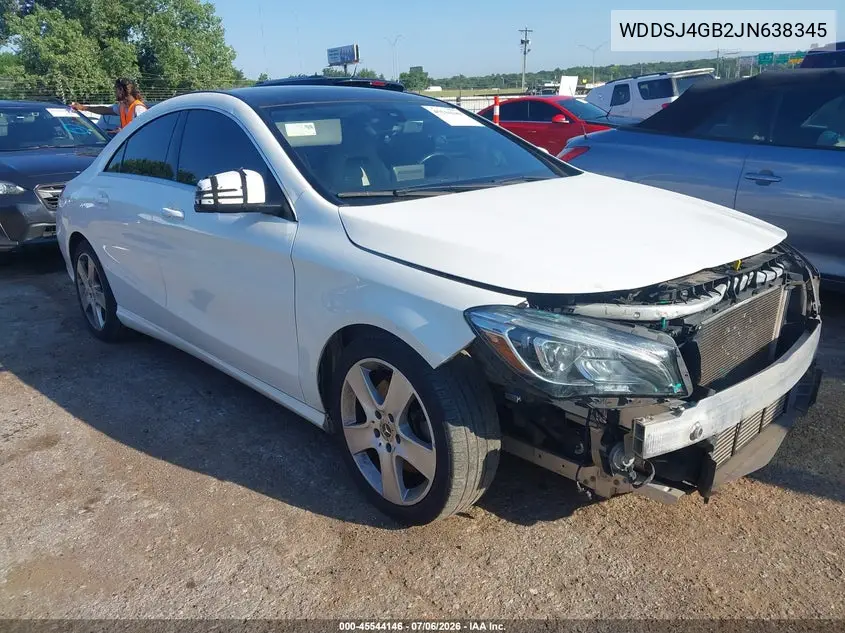 2018 Mercedes-Benz Cla 250 4Matic VIN: WDDSJ4GB2JN638345 Lot: 45544146