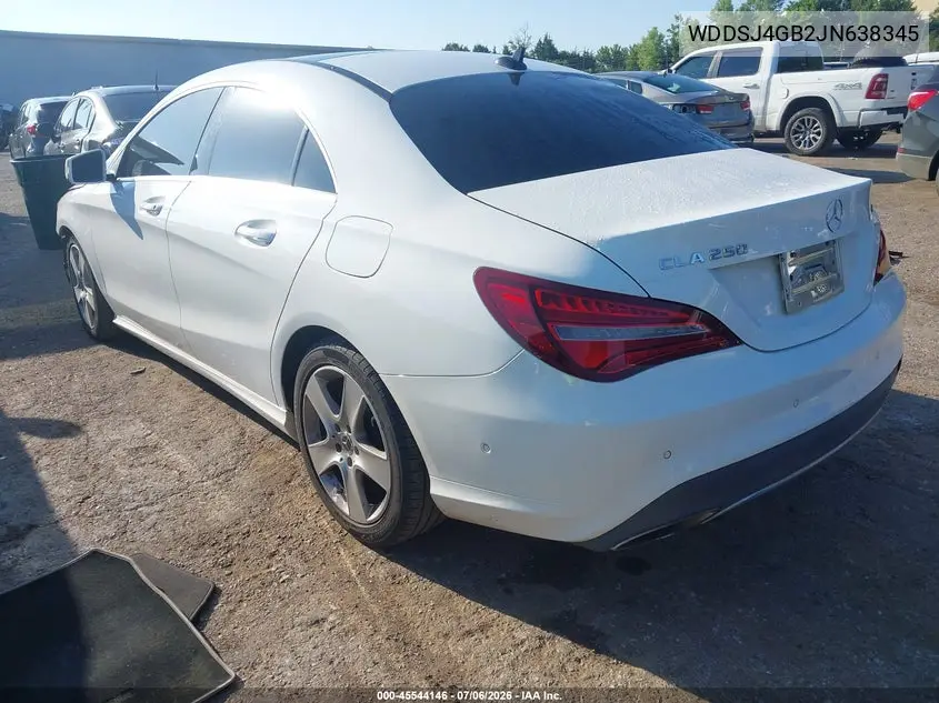 2018 Mercedes-Benz Cla 250 4Matic VIN: WDDSJ4GB2JN638345 Lot: 45544146
