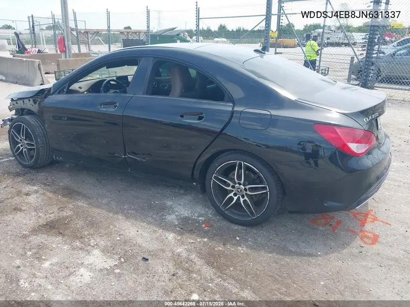 2018 Mercedes-Benz Cla 250 VIN: WDDSJ4EB8JN631337 Lot: 45642266