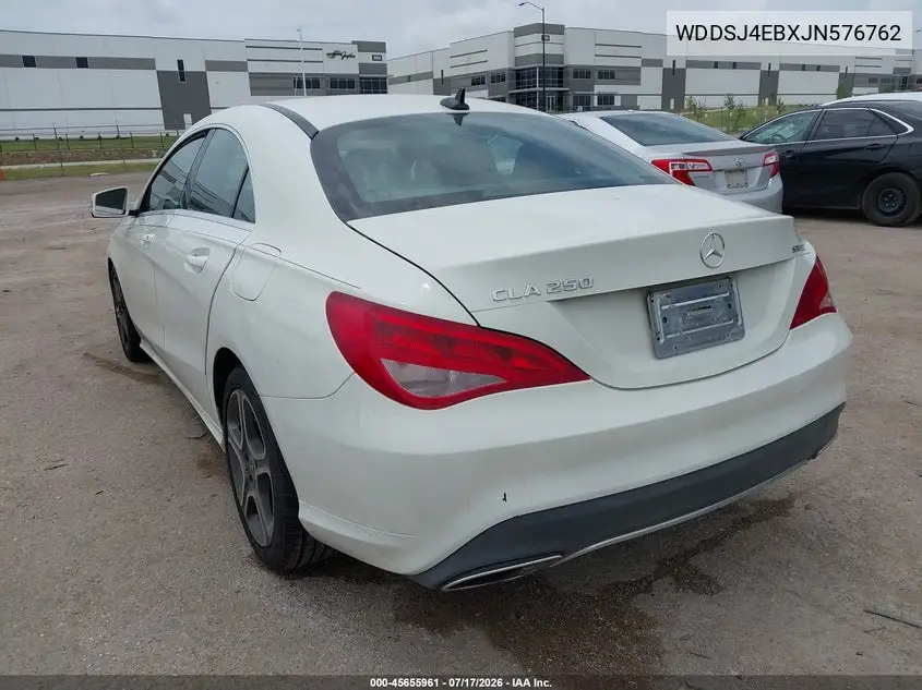 2018 Mercedes-Benz Cla 250 VIN: WDDSJ4EBXJN576762 Lot: 45655961