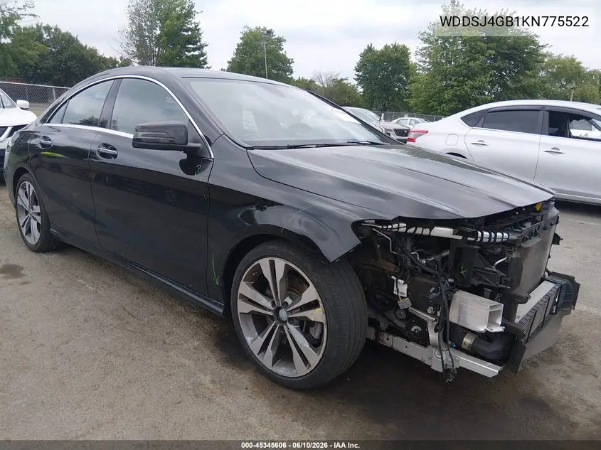 2019 Mercedes-Benz Cla 250 4Matic VIN: WDDSJ4GB1KN775522 Lot: 45345606