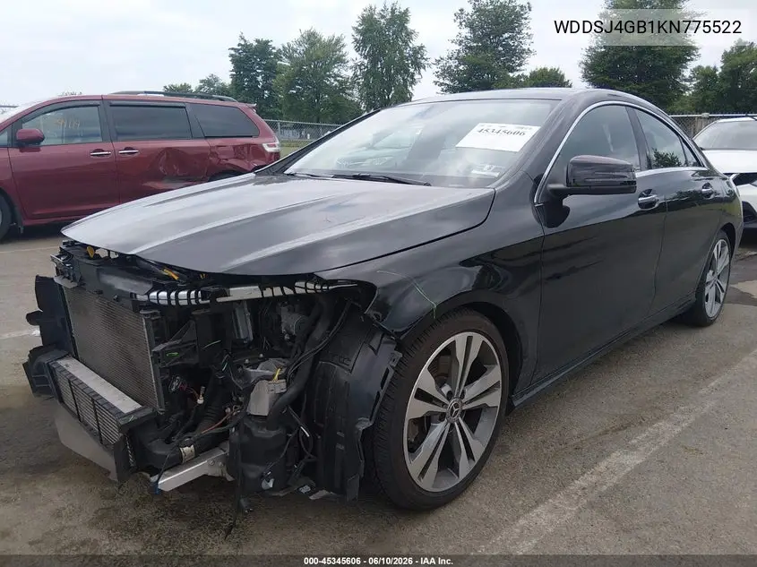 2019 Mercedes-Benz Cla 250 4Matic VIN: WDDSJ4GB1KN775522 Lot: 45345606