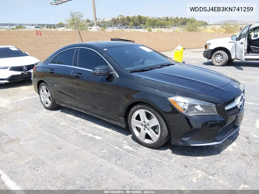 2019 Mercedes-Benz Cla 250 VIN: WDDSJ4EB3KN741259 Lot: 45402834