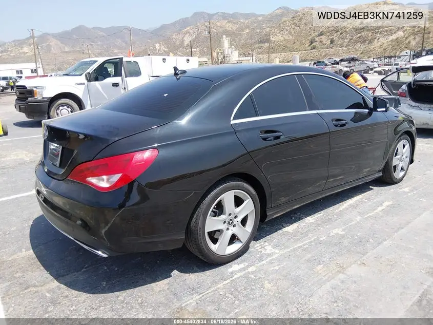 2019 Mercedes-Benz Cla 250 VIN: WDDSJ4EB3KN741259 Lot: 45402834
