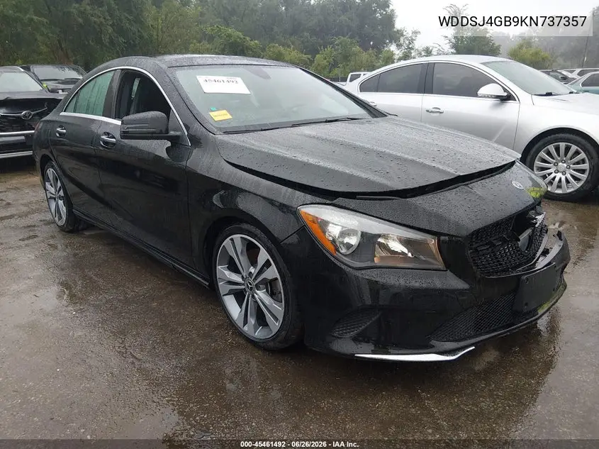 2019 Mercedes-Benz Cla 250 4Matic VIN: WDDSJ4GB9KN737357 Lot: 45461492