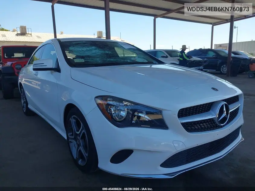 2019 Mercedes-Benz Cla 250 VIN: WDDSJ4EB6KN760873 Lot: 45486624