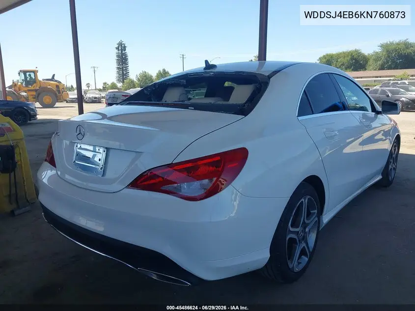 2019 Mercedes-Benz Cla 250 VIN: WDDSJ4EB6KN760873 Lot: 45486624