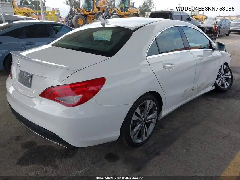 2019 Mercedes-Benz Cla 250 VIN: WDDSJ4EB3KN753086 Lot: 45516898