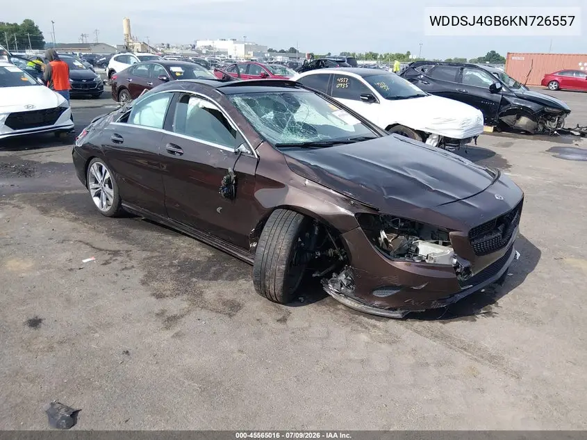 2019 Mercedes-Benz Cla 250 4Matic VIN: WDDSJ4GB6KN726557 Lot: 45565016
