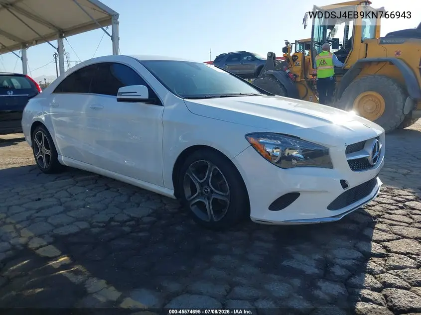 2019 Mercedes-Benz Cla 250 VIN: WDDSJ4EB9KN766943 Lot: 45574695
