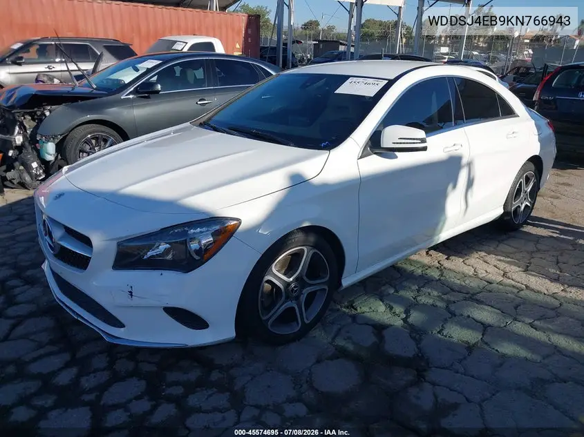 2019 Mercedes-Benz Cla 250 VIN: WDDSJ4EB9KN766943 Lot: 45574695
