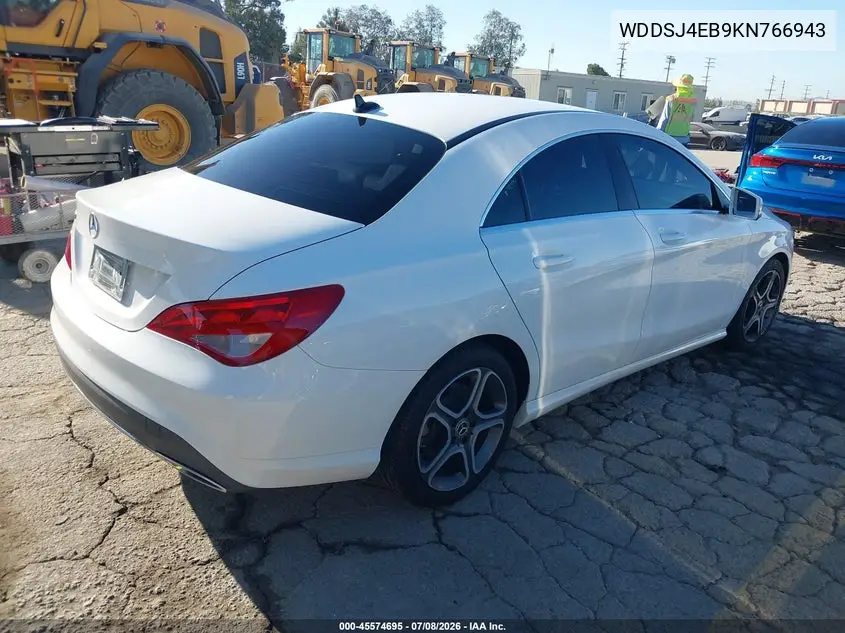 2019 Mercedes-Benz Cla 250 VIN: WDDSJ4EB9KN766943 Lot: 45574695