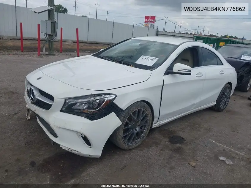 2019 Mercedes-Benz Cla 250 VIN: WDDSJ4EB4KN776862 Lot: 45576285