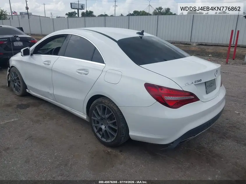 2019 Mercedes-Benz Cla 250 VIN: WDDSJ4EB4KN776862 Lot: 45576285