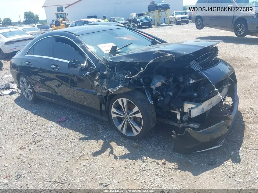 2019 Mercedes-Benz Cla 250 4Matic VIN: WDDSJ4GB6KN727689 Lot: 45614665
