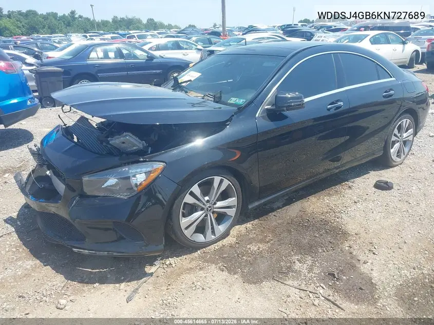 2019 Mercedes-Benz Cla 250 4Matic VIN: WDDSJ4GB6KN727689 Lot: 45614665