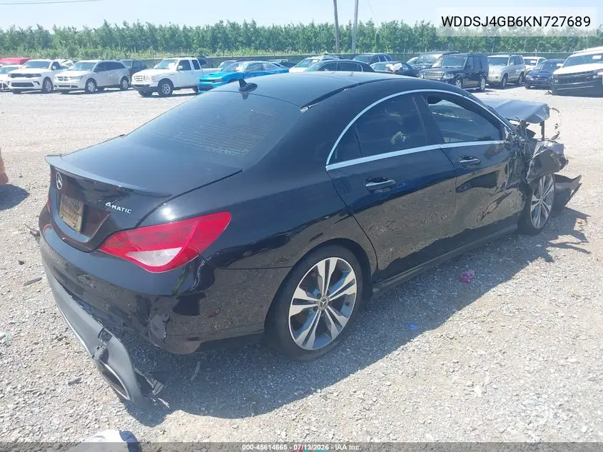 2019 Mercedes-Benz Cla 250 4Matic VIN: WDDSJ4GB6KN727689 Lot: 45614665