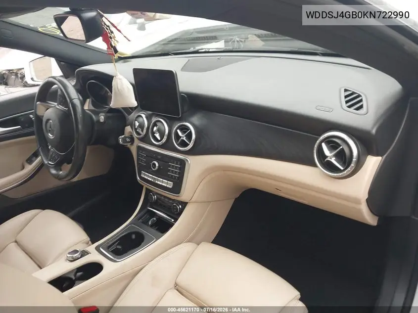 2019 Mercedes-Benz Cla 250 4Matic VIN: WDDSJ4GB0KN722990 Lot: 45621170