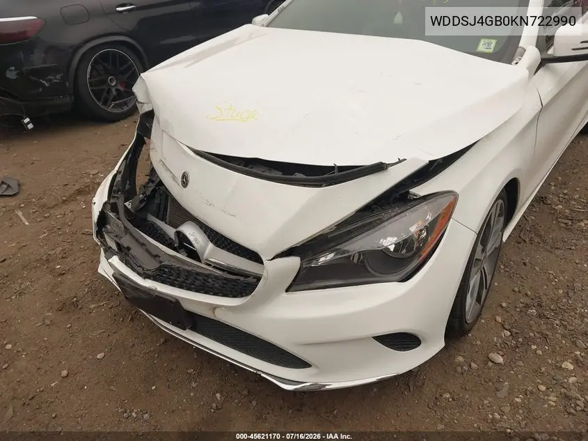 2019 Mercedes-Benz Cla 250 4Matic VIN: WDDSJ4GB0KN722990 Lot: 45621170