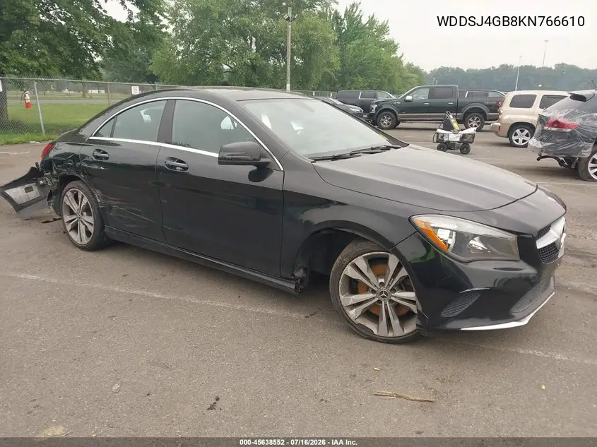 2019 Mercedes-Benz Cla 250 4Matic VIN: WDDSJ4GB8KN766610 Lot: 45638552