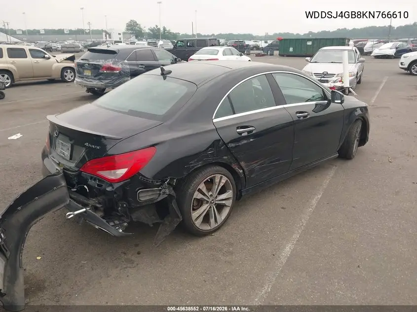 2019 Mercedes-Benz Cla 250 4Matic VIN: WDDSJ4GB8KN766610 Lot: 45638552