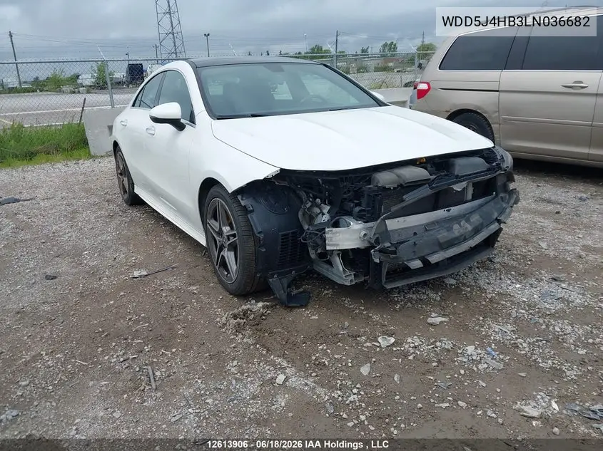 2020 Mercedes-Benz Cla VIN: WDD5J4HB3LN036682 Lot: 12613906