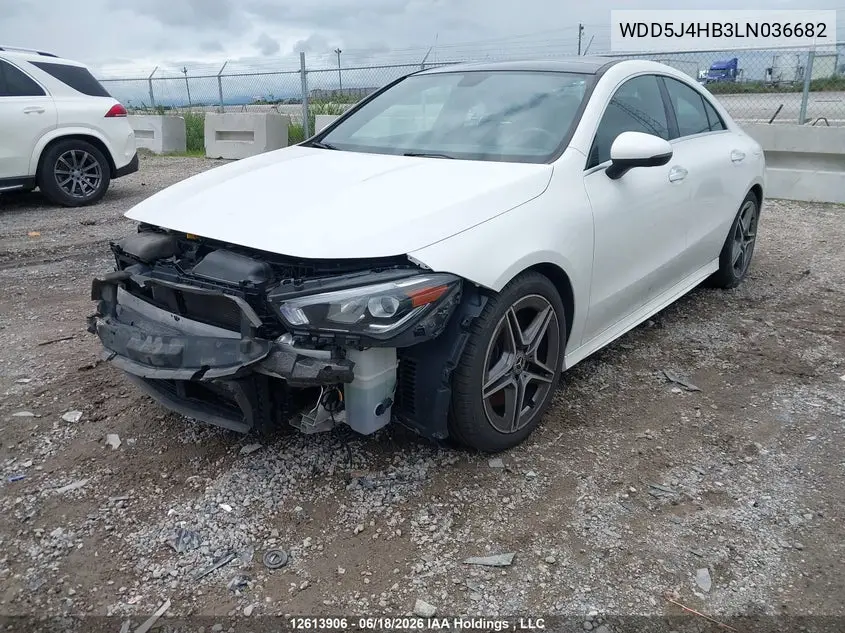 2020 Mercedes-Benz Cla VIN: WDD5J4HB3LN036682 Lot: 12613906