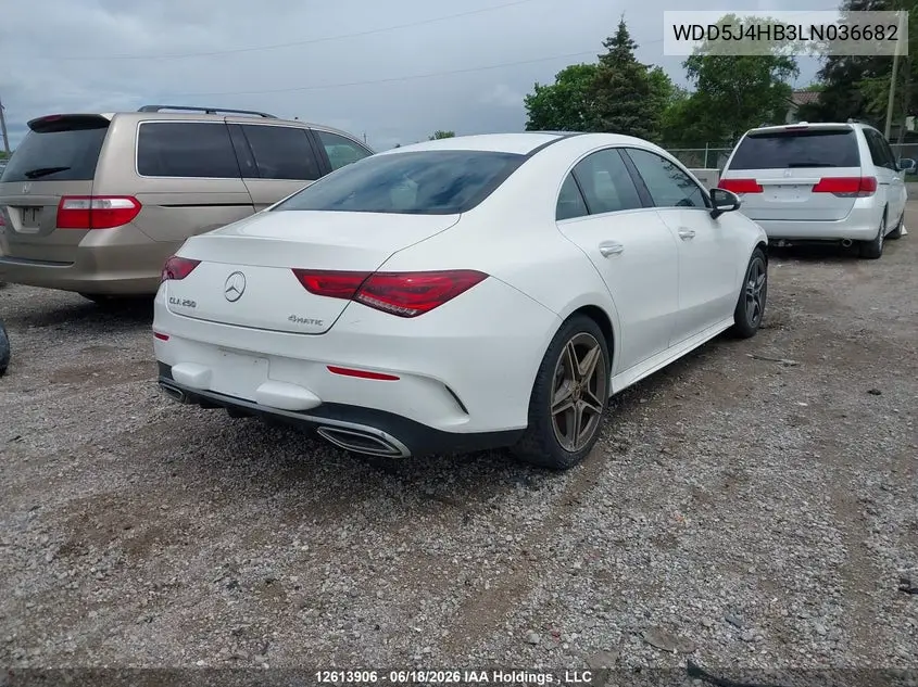 2020 Mercedes-Benz Cla VIN: WDD5J4HB3LN036682 Lot: 12613906