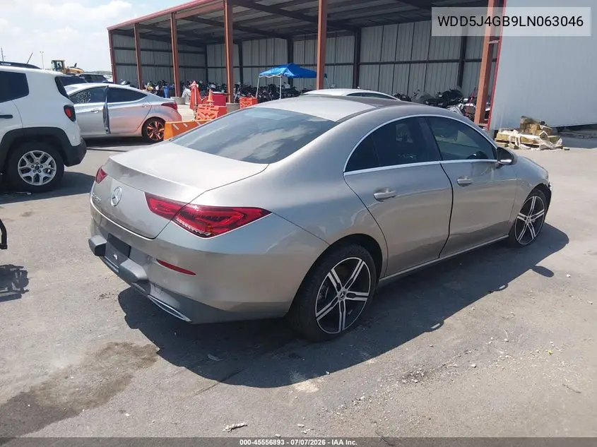 2020 Mercedes-Benz Cla 250 VIN: WDD5J4GB9LN063046 Lot: 45556893