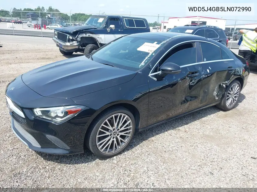 2020 Mercedes-Benz Cla 250 VIN: WDD5J4GB5LN072990 Lot: 45564080