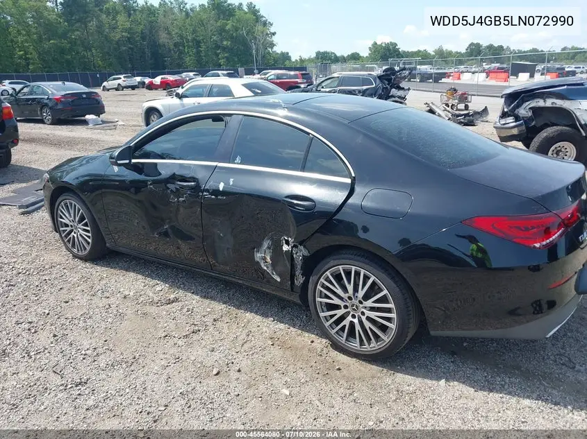 2020 Mercedes-Benz Cla 250 VIN: WDD5J4GB5LN072990 Lot: 45564080