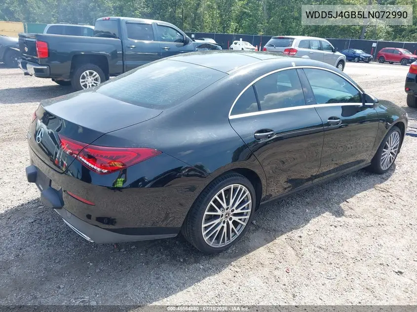 2020 Mercedes-Benz Cla 250 VIN: WDD5J4GB5LN072990 Lot: 45564080