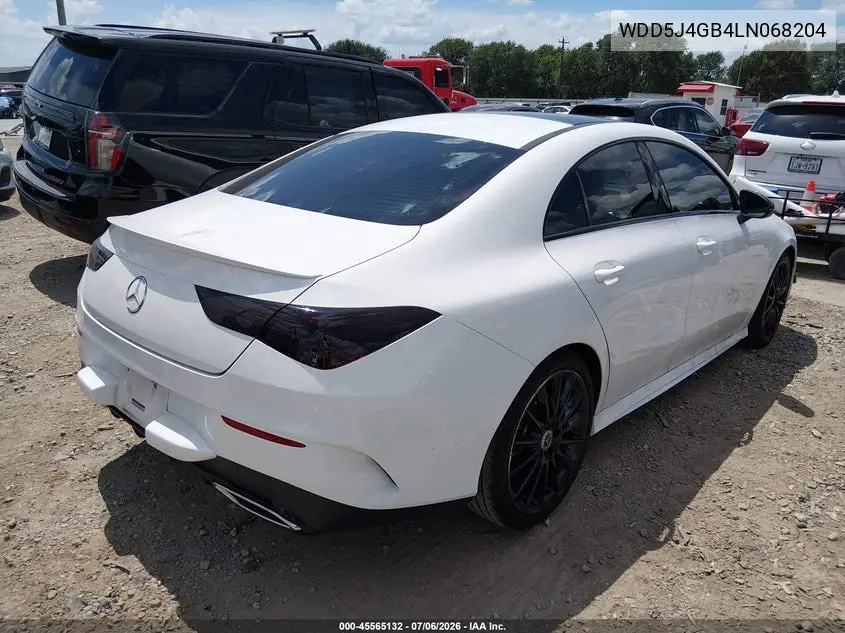 2020 Mercedes-Benz Cla 250 VIN: WDD5J4GB4LN068204 Lot: 45565132