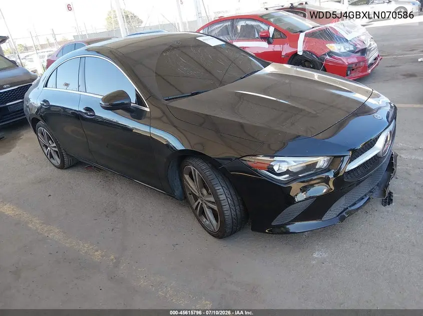 2020 Mercedes-Benz Cla 250 VIN: WDD5J4GBXLN070586 Lot: 45615796