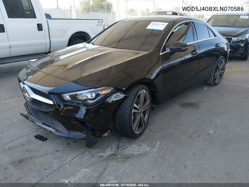 2020 Mercedes-Benz Cla 250 VIN: WDD5J4GBXLN070586 Lot: 45615796