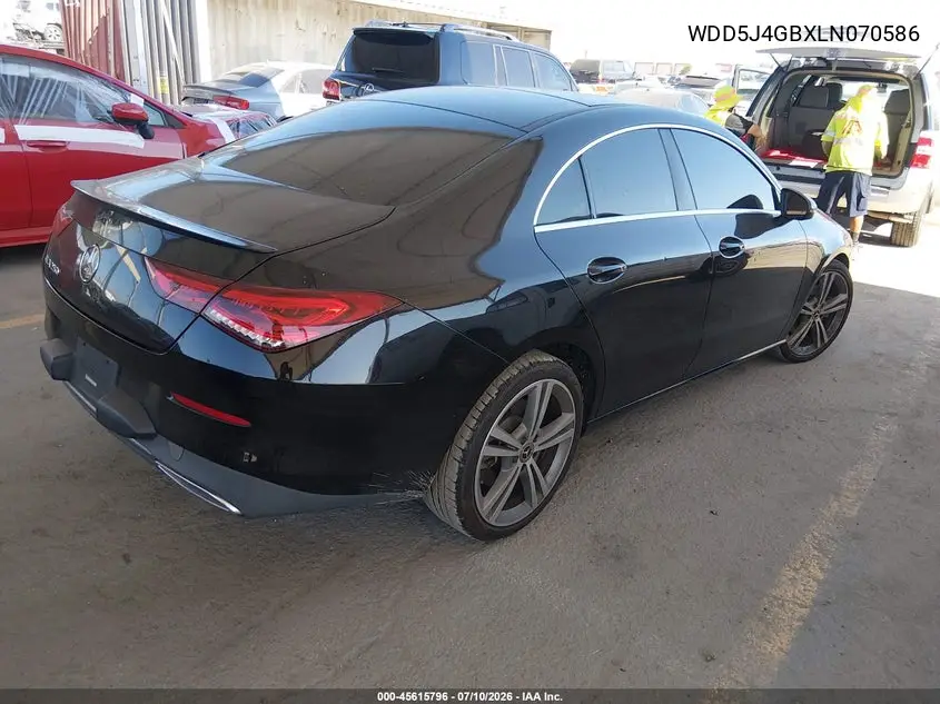 2020 Mercedes-Benz Cla 250 VIN: WDD5J4GBXLN070586 Lot: 45615796