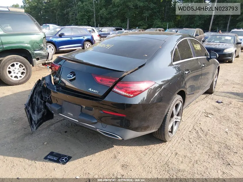 WDD5J4HB2LN023793 2020 Mercedes-Benz Cla 250 4Matic