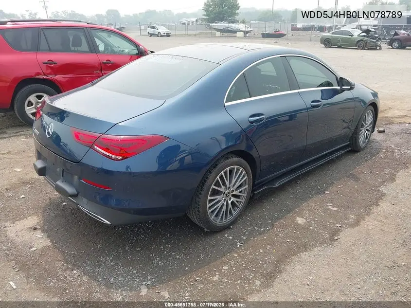 2020 Mercedes-Benz Cla 250 4Matic VIN: WDD5J4HB0LN078789 Lot: 45651755