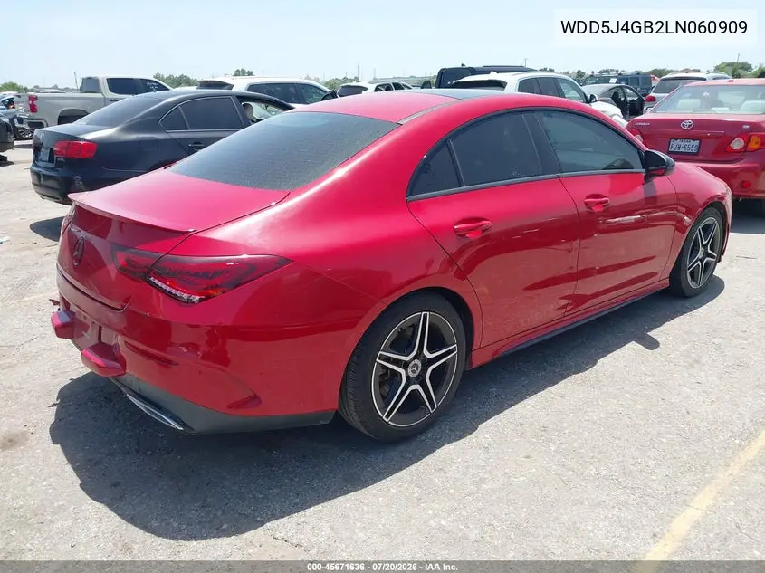 2020 Mercedes-Benz Cla 250 VIN: WDD5J4GB2LN060909 Lot: 45671636