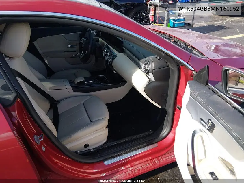 2021 Mercedes-Benz Cla 250 VIN: W1K5J4GB8MN160952 Lot: 45178862