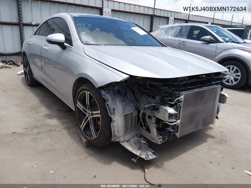 2021 Mercedes-Benz Cla 250 VIN: W1K5J4GBXMN172634 Lot: 45349098