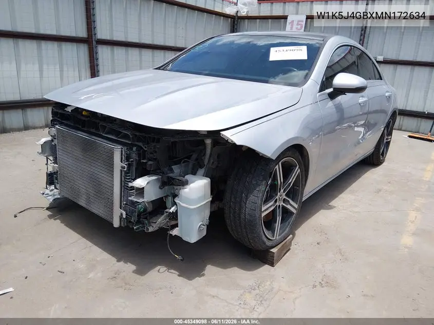 2021 Mercedes-Benz Cla 250 VIN: W1K5J4GBXMN172634 Lot: 45349098