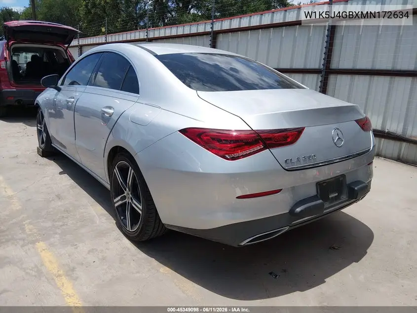 2021 Mercedes-Benz Cla 250 VIN: W1K5J4GBXMN172634 Lot: 45349098