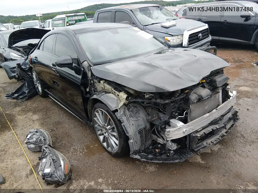 2021 Mercedes-Benz Cla 250 4Matic VIN: W1K5J4HB3MN187488 Lot: 45368694