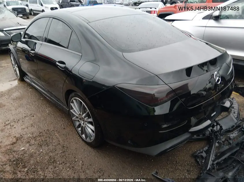 2021 Mercedes-Benz Cla 250 4Matic VIN: W1K5J4HB3MN187488 Lot: 45368694